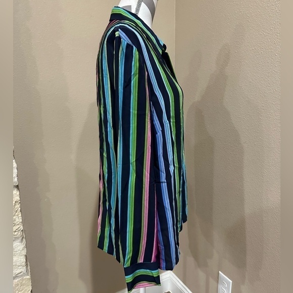 EVAN PICONE Striped Silk Blouse, EUC! - Picture 2 of 5